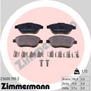 ZIMMERMANN 23600.190.2 Pastiglie freno Anteriore per