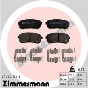 ZIMMERMANN 24320.155.2 Bremsbeläge Hinten für