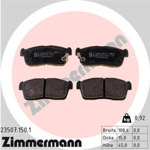 ZIMMERMANN 23507.150.1 Pastiglie freno Anteriore per