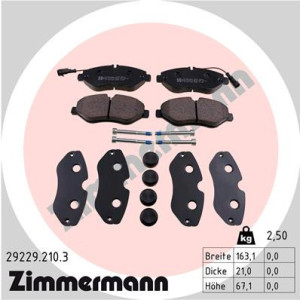 ZIMMERMANN 29229.210.3 Pastiglie freno Anteriore per