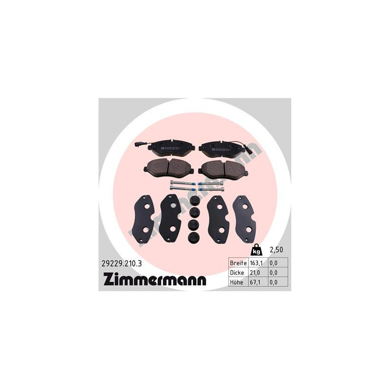 ZIMMERMANN 29229.210.3 Bremsbeläge Vorne für