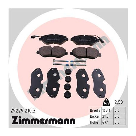 ZIMMERMANN 29229.210.3 Pastillas de freno Delantero para