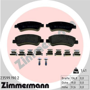 ZIMMERMANN 23599.190.2 Pastillas de freno Delantero para