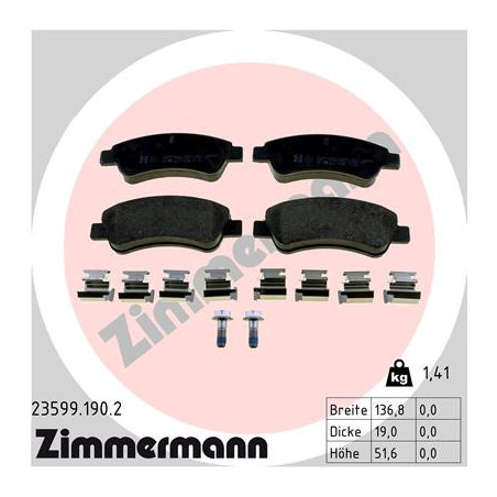 ZIMMERMANN 23599.190.2 Bremsbeläge Vorne für