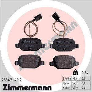 ZIMMERMANN 25347.140.2 Klocki hamulcowe Tył dla