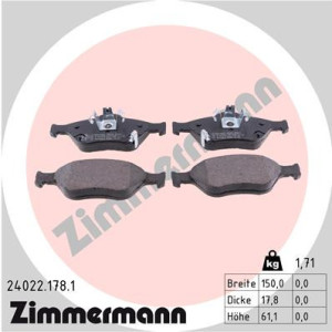 ZIMMERMANN 24022.178.1 Pastiglie freno Anteriore per