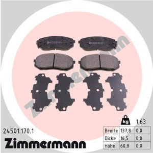 ZIMMERMANN 24501.170.1 Pastiglie freno Anteriore per
