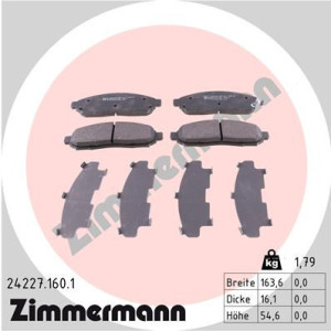 ZIMMERMANN 24227.160.1 Pastiglie freno Anteriore per