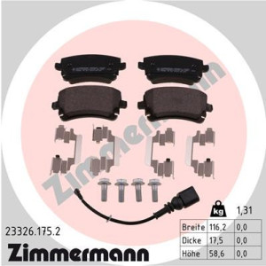 ZIMMERMANN 23326.175.2 Klocki hamulcowe Tył dla
