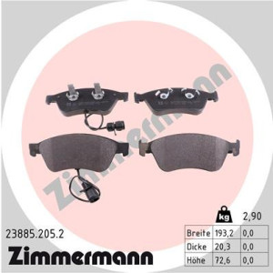 ZIMMERMANN 23885.205.2 Pastiglie freno Anteriore per