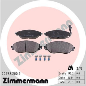 ZIMMERMANN 24738.200.2 Pastillas de freno Delantero para