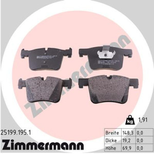 ZIMMERMANN 25199.195.1 Brzdové platničky Predné pre
