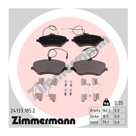 ZIMMERMANN 24133.185.2 Brzdové platničky Predné pre