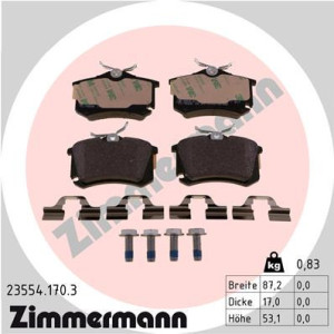 ZIMMERMANN 23554.170.3 Klocki hamulcowe Tył dla