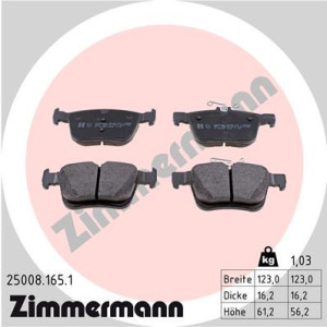 ZIMMERMANN 25008.165.1 Brzdové platničky Zadné pre