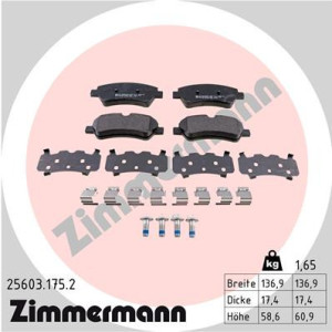 ZIMMERMANN 25603.175.2 Pastiglie freno Posteriore per