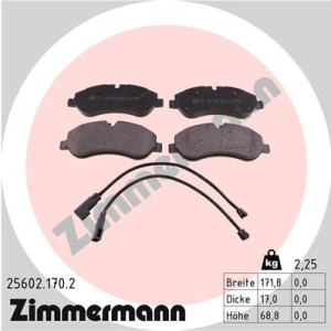 ZIMMERMANN 25602.170.2 Pastiglie freno Anteriore per