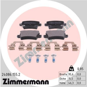 ZIMMERMANN 24086.155.2 Brzdové platničky Zadné pre