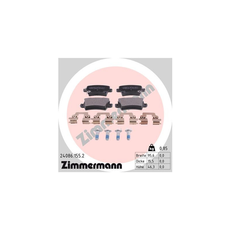 ZIMMERMANN 24086.155.2 Pastiglie freno Posteriore per