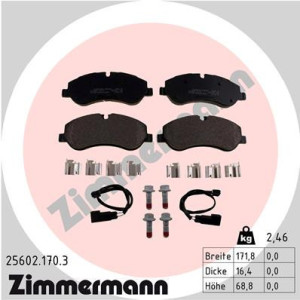 ZIMMERMANN 25602.170.3 Brzdové platničky Predné pre