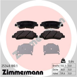 ZIMMERMANN 25348.180.1 Brzdové platničky Predné pre