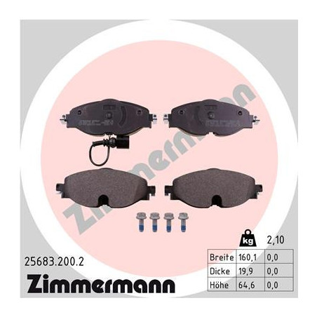 ZIMMERMANN 25683.200.2 Pastillas de freno Delantero para