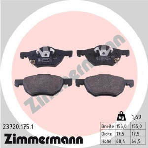 ZIMMERMANN 23720.175.1 Brzdové platničky Predné pre