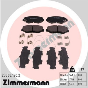 ZIMMERMANN 23868.170.2 Pastiglie freno Anteriore per