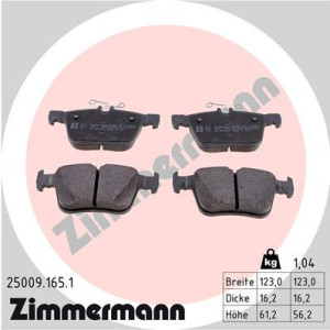 ZIMMERMANN 25009.165.1 Brzdové platničky Zadné pre