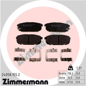ZIMMERMANN 24058.155.2 Klocki hamulcowe Tył dla