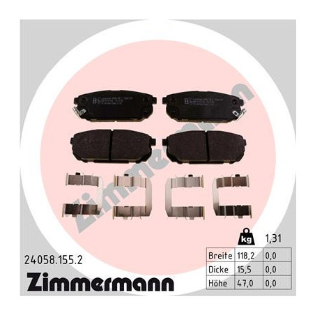 ZIMMERMANN 24058.155.2 Pastiglie freno Posteriore per