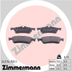 ZIMMERMANN 24574.150.1 Pastillas de freno Trasero para