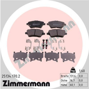 ZIMMERMANN 25134.170.2 Pastiglie freno Anteriore per