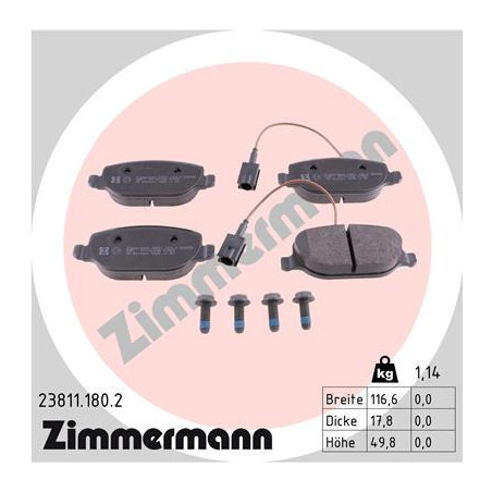 ZIMMERMANN 23811.180.2 Pastiglie freno