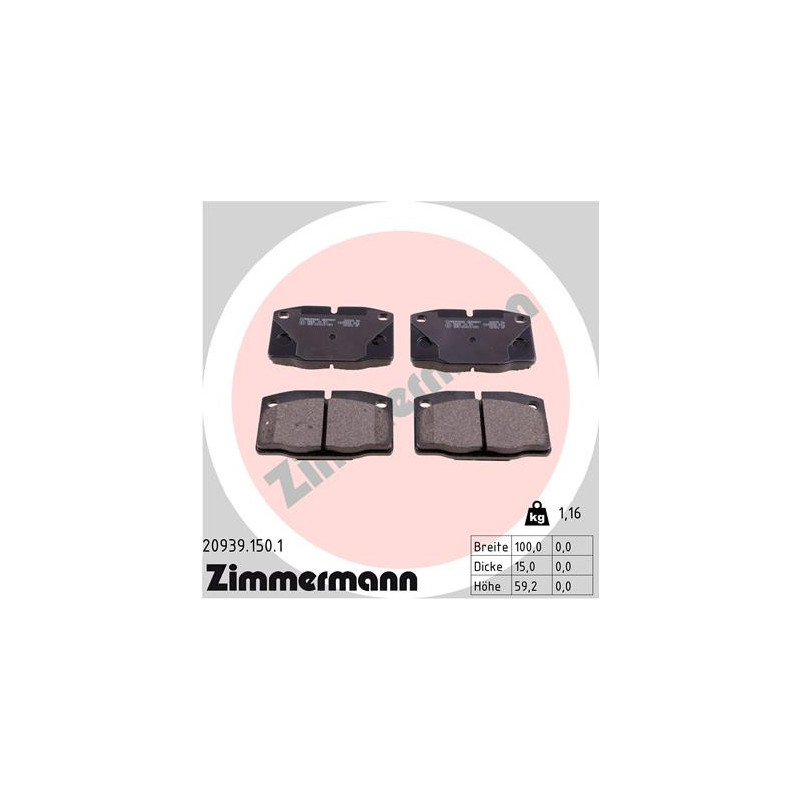 ZIMMERMANN 20939.150.1 Brake Pads