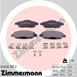 ZIMMERMANN 24660.180.2 Pastiglie freno Anteriore per