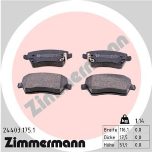 ZIMMERMANN 24403.175.1 Pastiglie freno Anteriore per