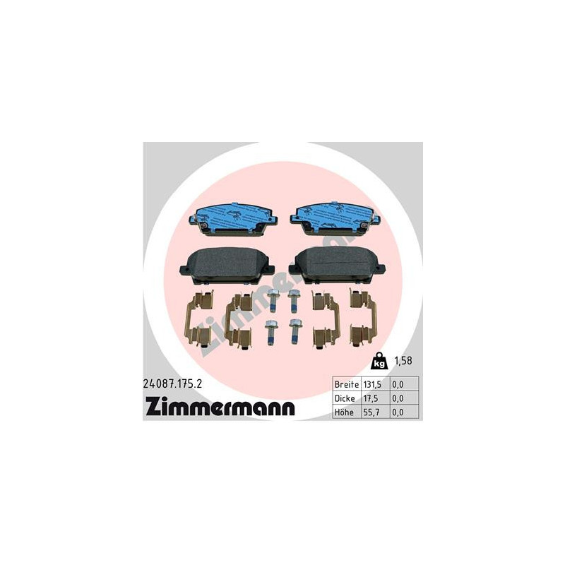 ZIMMERMANN 24087.175.2 Bremsbeläge Vorne für