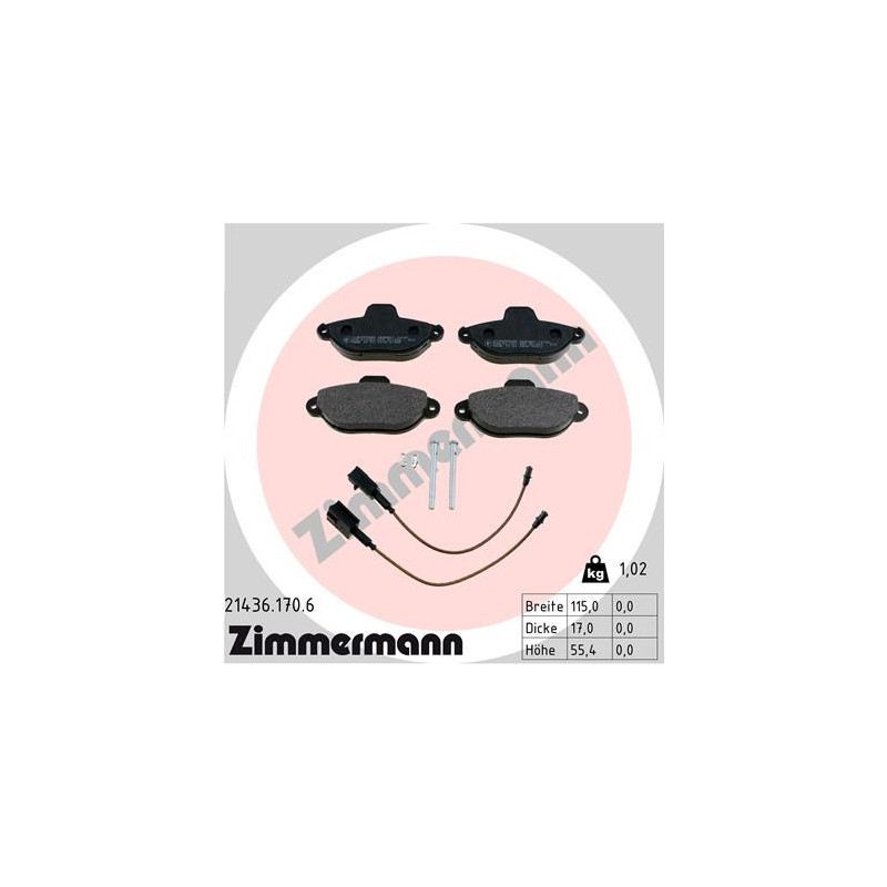 ZIMMERMANN 21436.170.6 Brzdové destičky Přední pro