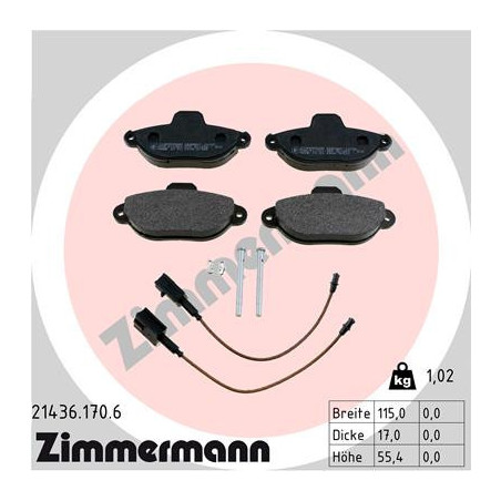 ZIMMERMANN 21436.170.6 Pastillas de freno Delantero para