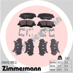 ZIMMERMANN 25692.180.2 Pastiglie freno Anteriore per