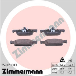 ZIMMERMANN 25702.180.1 Brake Pads Set Front for