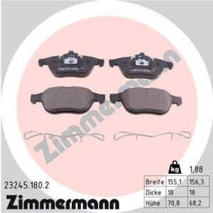 ZIMMERMANN 23245.180.2 Brzdové platničky Predné pre