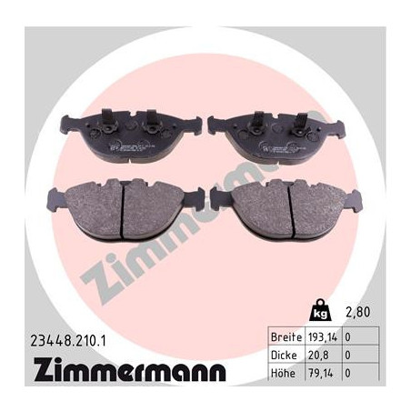 ZIMMERMANN 23448.210.1 Klocki hamulcowe Przód dla