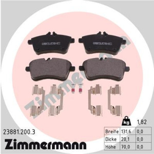 ZIMMERMANN 23881.200.3 Klocki hamulcowe Przód dla