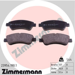 ZIMMERMANN 23954.190.1 Brzdové platničky Predné pre