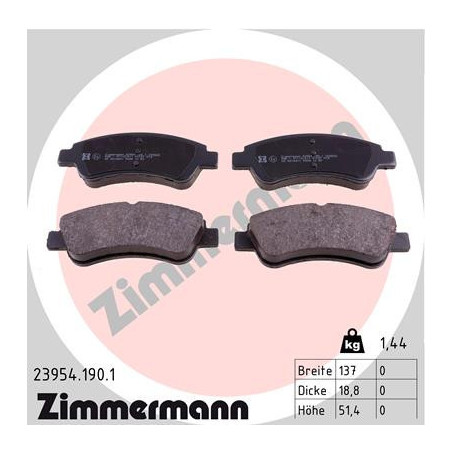 ZIMMERMANN 23954.190.1 Brake Pads Set Front for