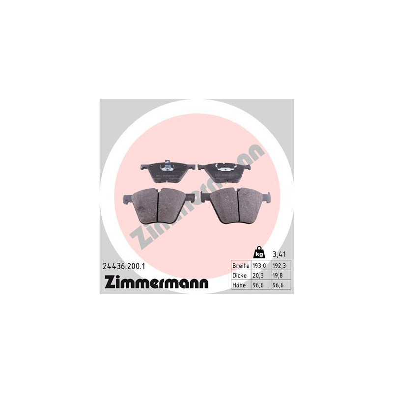 ZIMMERMANN 24436.200.1 Plaquettes de frein Avant pour