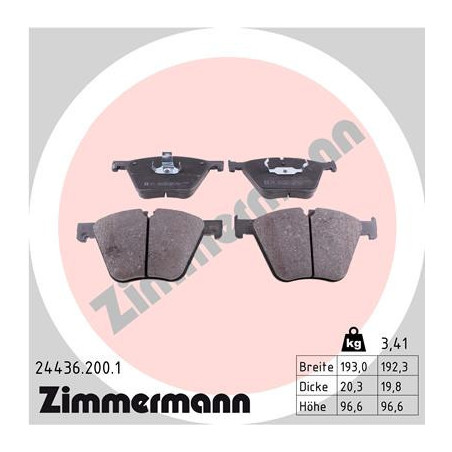 ZIMMERMANN 24436.200.1 Brzdové destičky Přední pro