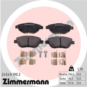 ZIMMERMANN 24549.190.2 Klocki hamulcowe Przód dla
